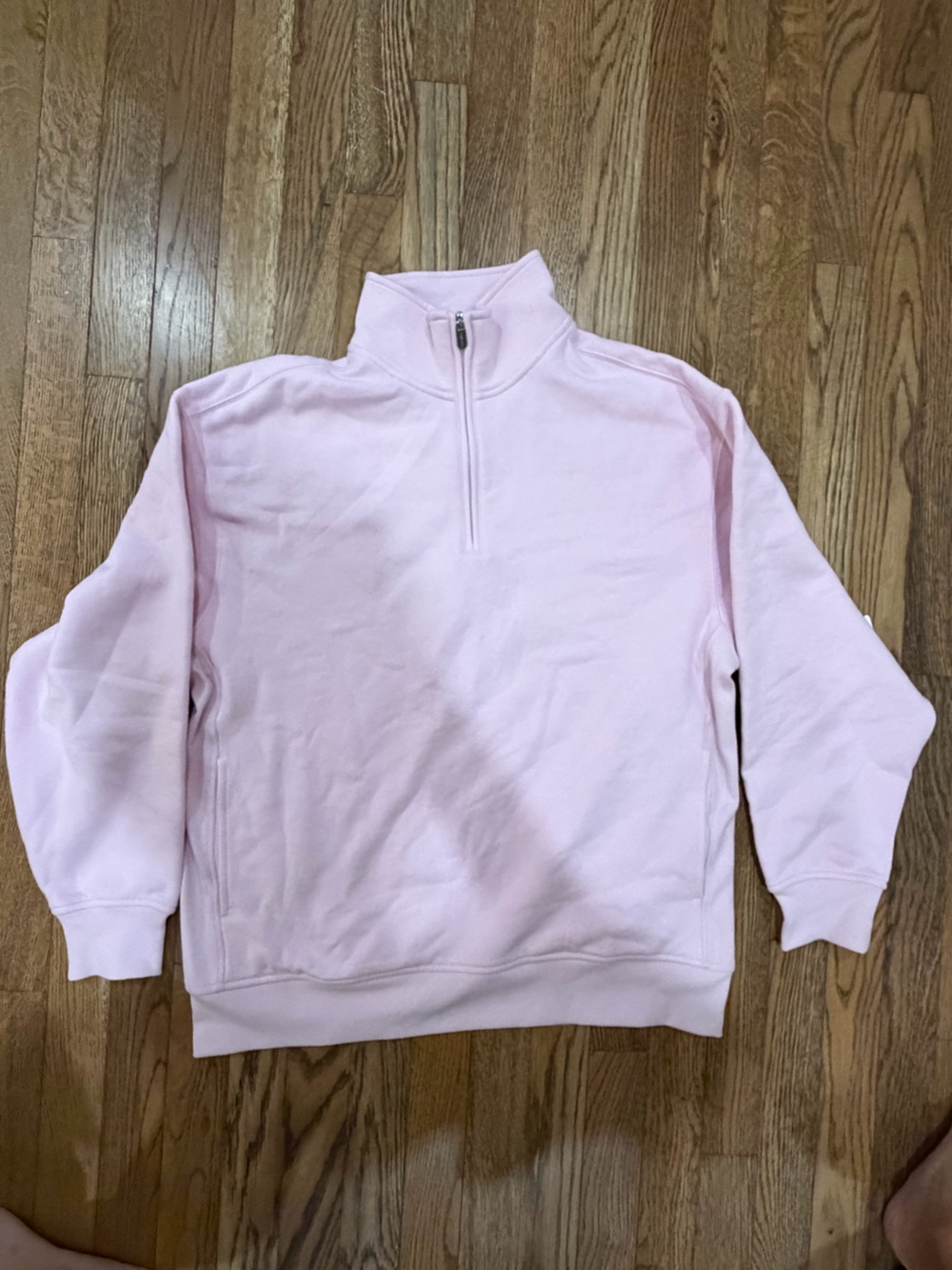 Athleta women' Light Pink Half-Zip Pullover Sweatshirt